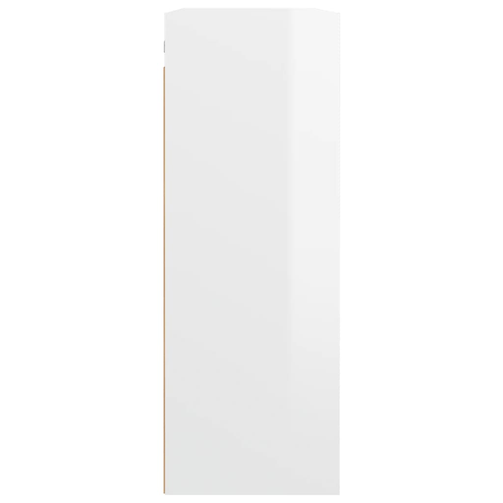 vidaXL Riippuva seinäkaappi korkeakiilto valkoinen 69,5x32,5x90 cm