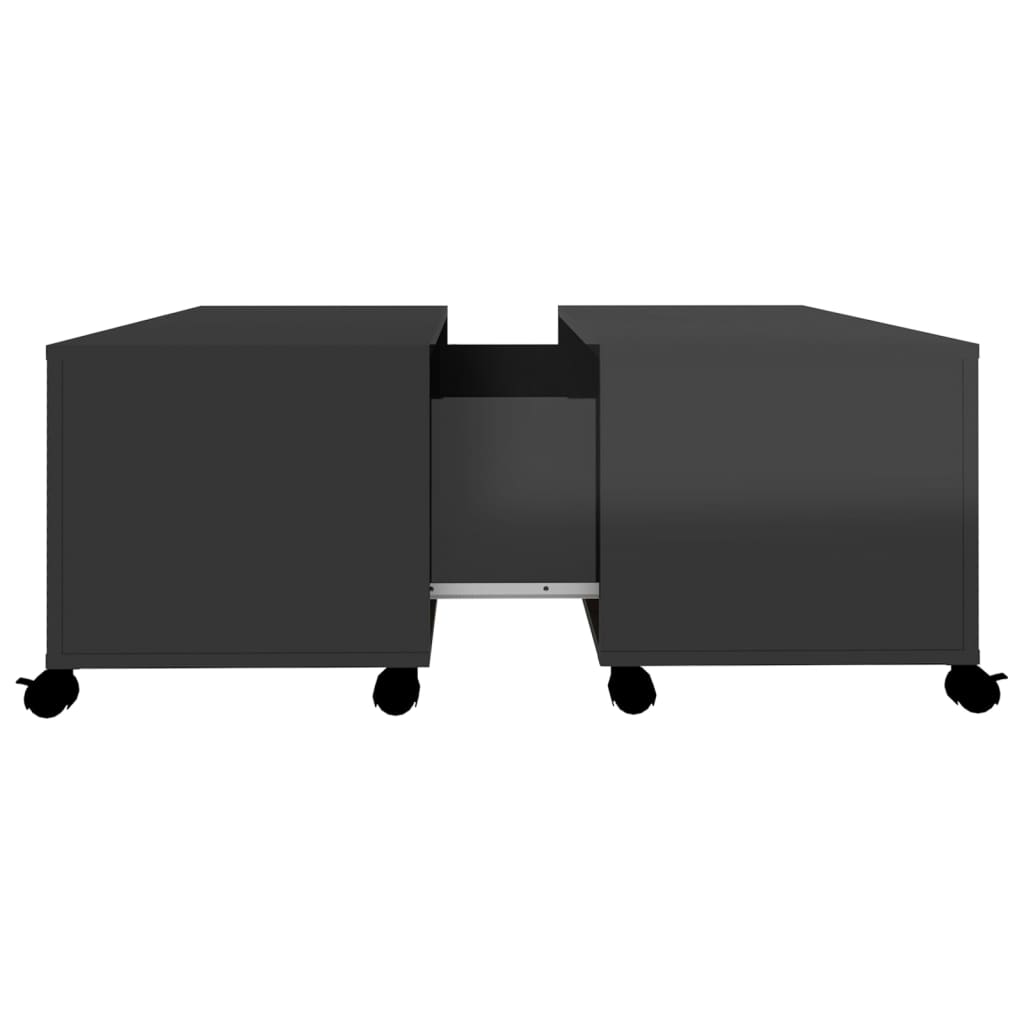 vidaXL Sohvapöytä korkeakiilto musta 75x75x38 cm lastulevy