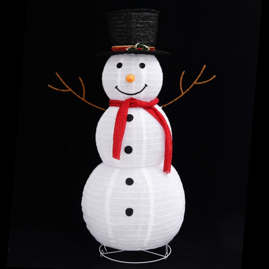 vidaXL Lumiukko joulukoriste LED-valoilla ylellinen kangas 120 cm