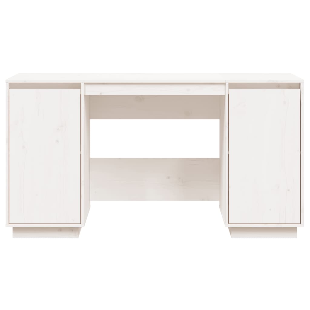 vidaXL Työpöytä valkoinen 140x50x75 cm täysi mänty