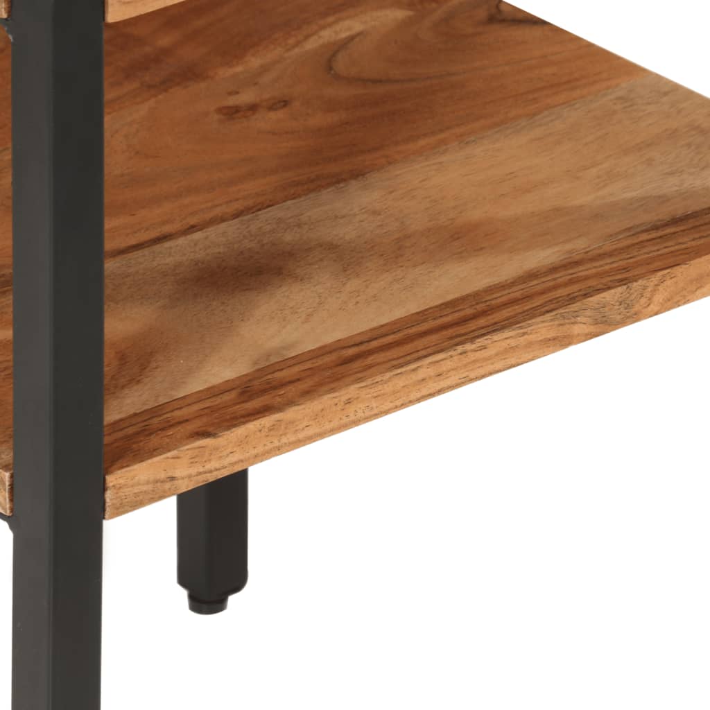 vidaXL Sivupöytä 35x35x45 cm täysi akasiapuu ja rauta