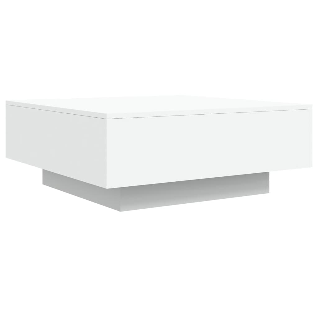 vidaXL Sohvapöytä LED-valoilla valkoinen 80x80x31 cm