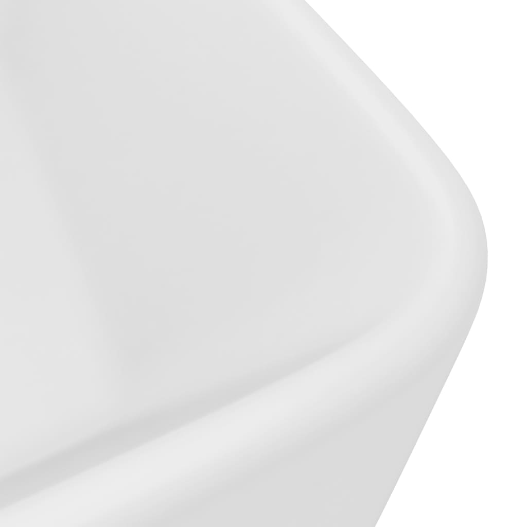 vidaXL Ylellinen pesuallas matta valkoinen 41x30x12 cm keraami
