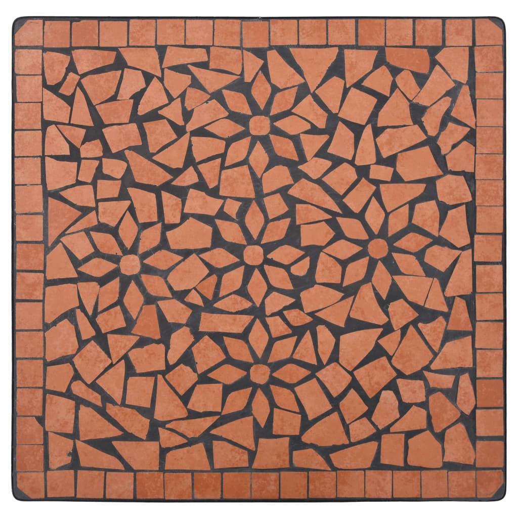 vidaXL 3-osainen mosaiikkibistrosarja keraamiset laatat terrakotta
