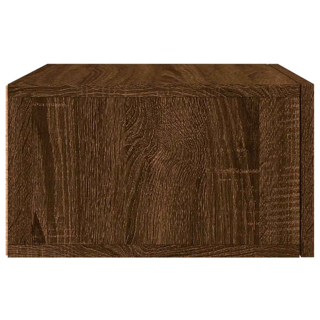 vidaXL Seinäkiinnitettävä yöpöytä ruskea tammi 35x35x20 cm