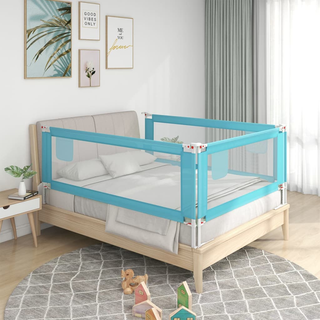 vidaXL Turvalaita sänkyyn sininen 140x25 cm kangas
