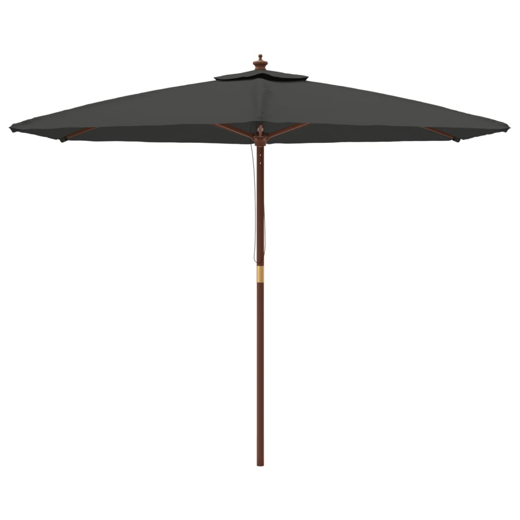 vidaXL Puutarhan aurinkovarjo puutolppa antrasiitti 299x240 cm