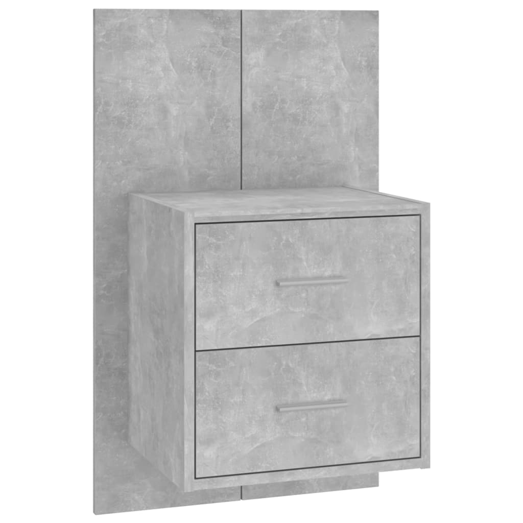 vidaXL Seinäkiinnitettävät yöpöydät 2 kpl betoninharmaa