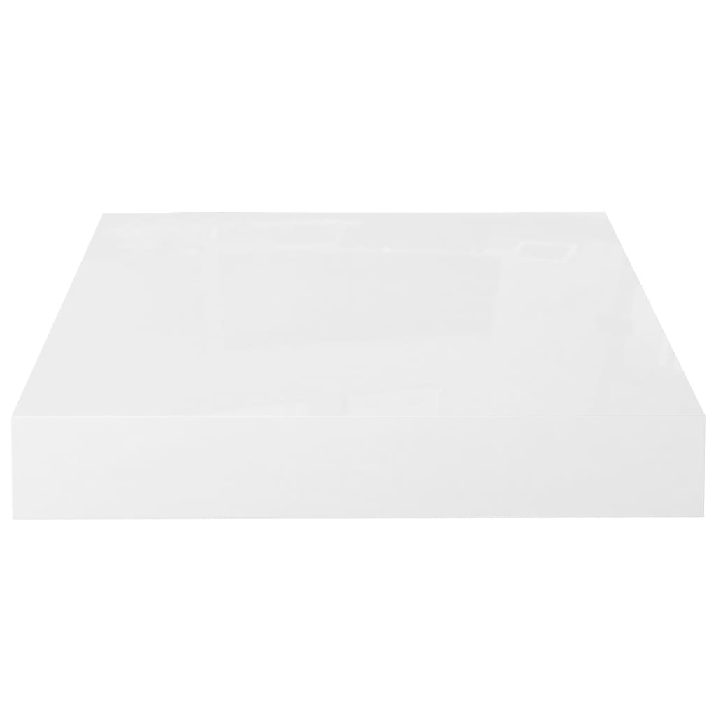 vidaXL Kelluva seinähylly korkeakiilto valkoinen 23x23,5x3,8 cm MDF