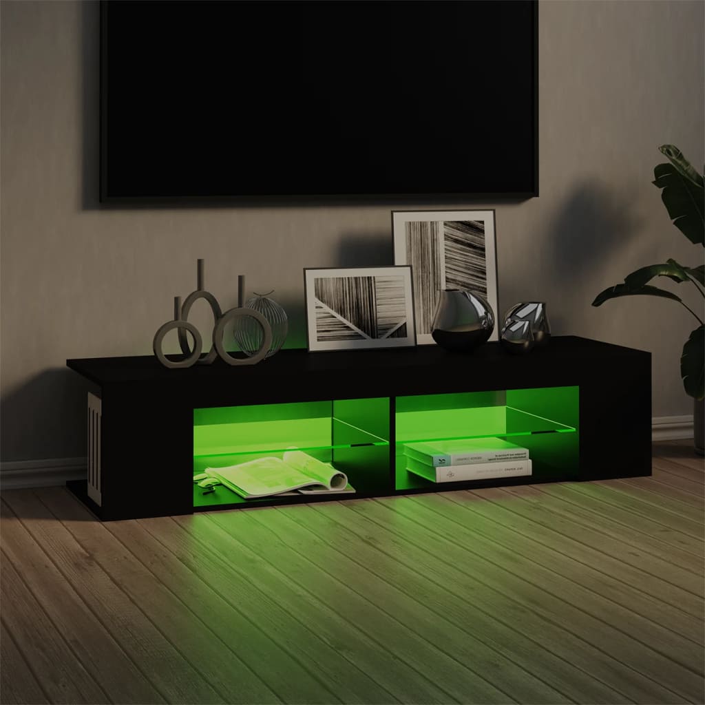 vidaXL TV-taso LED-valoilla musta 135x39x30 cm