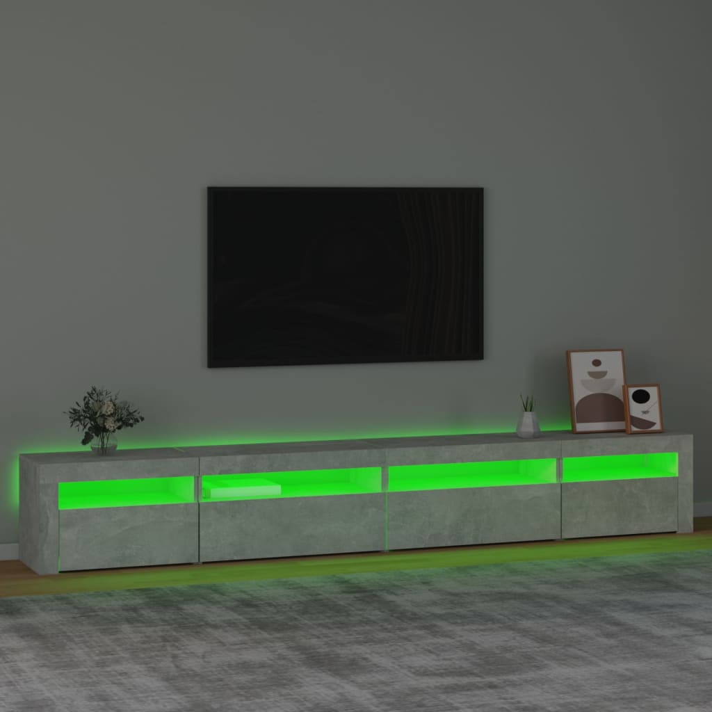 vidaXL TV-taso LED-valoilla betoninharmaa 270x35x40 cm