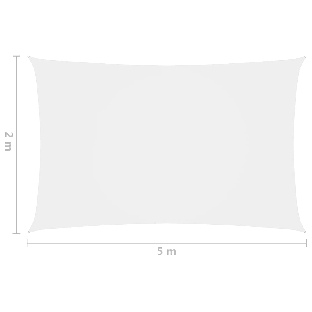 vidaXL Aurinkopurje Oxford-kangas suorakaide 2x5 m valkoinen