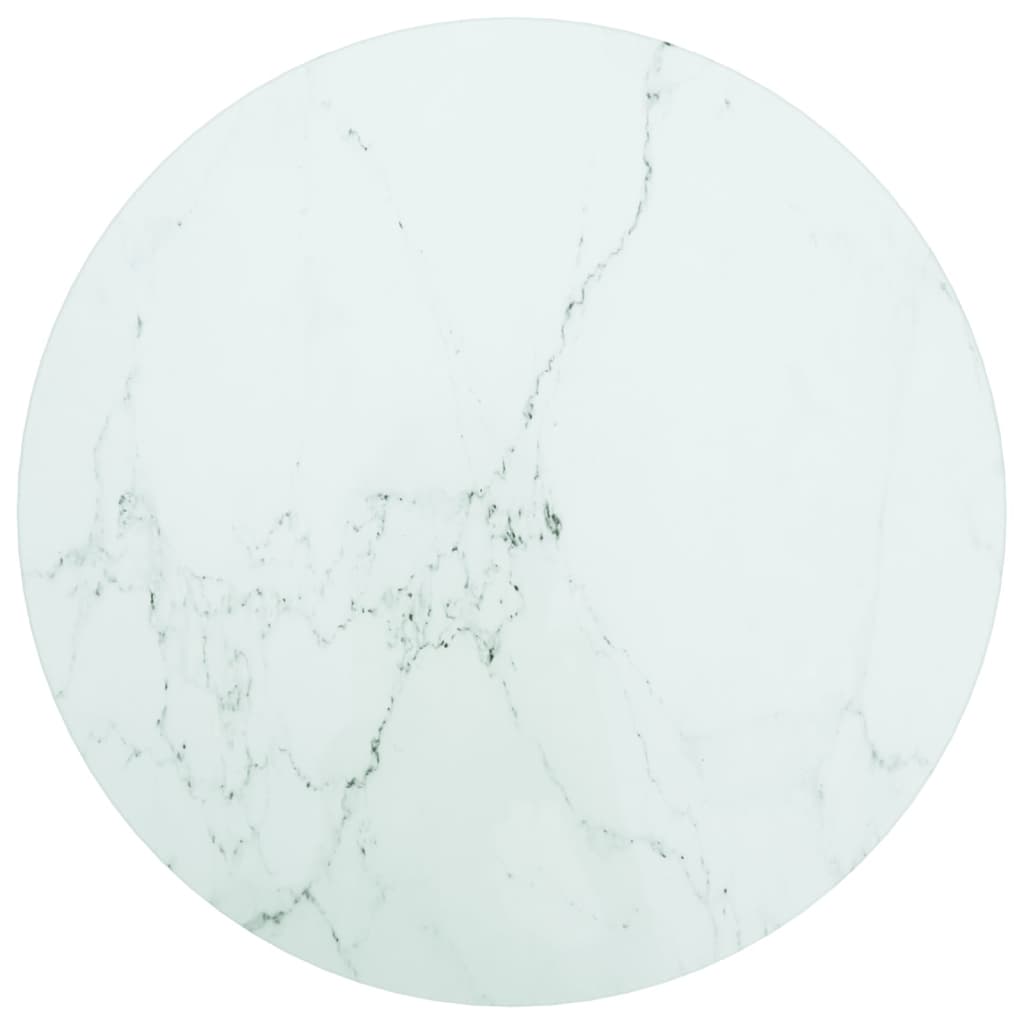 vidaXL Pöytälevy valkoinen Ø40x0,8 cm karkaistu lasi marmorikuvio