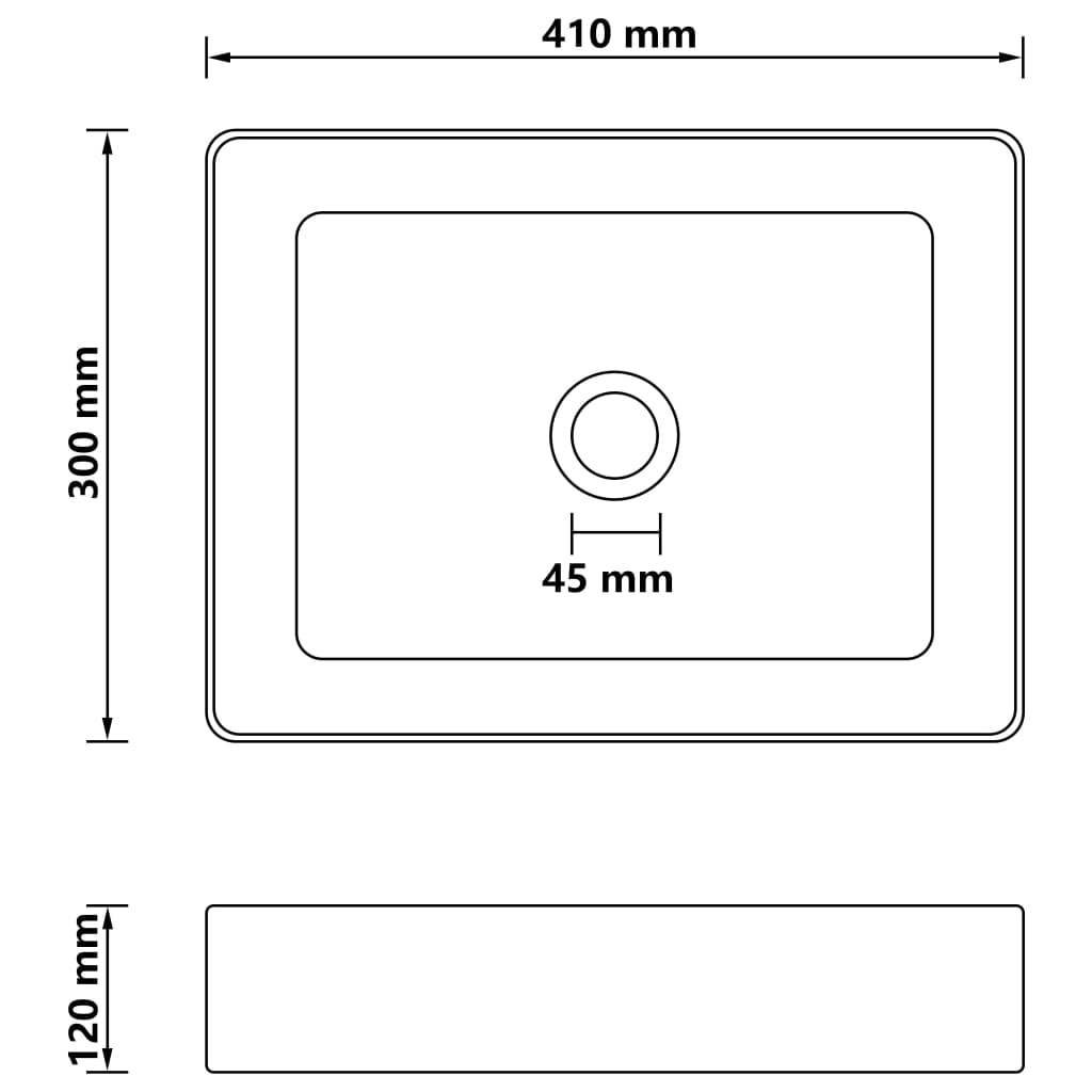 vidaXL Ylellinen pesuallas matta tummanruskea 41x30x12 cm keraaminen