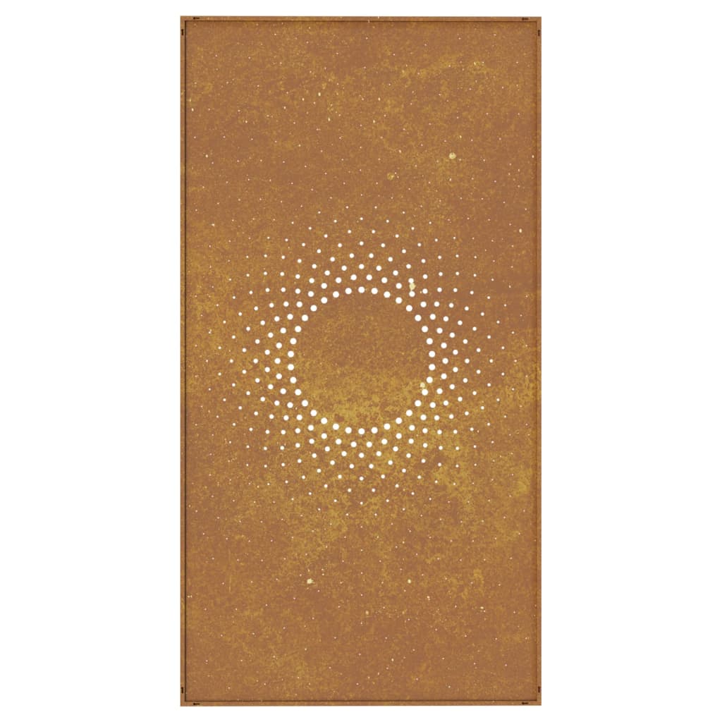 vidaXL Puutarhaseinäkoriste 105x55 cm corten teräs aurinkokuvio