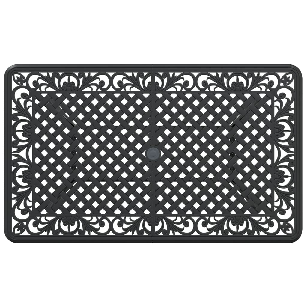 vidaXL Puutarhapöytä musta 150x90x72 cm valualumiini