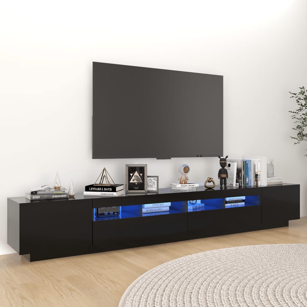 vidaXL TV-taso LED-valoilla musta 260x35x40 cm