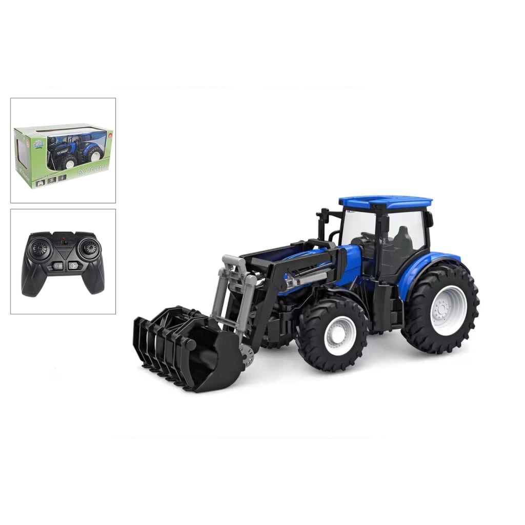 Kids Globe RC traktori 2,4 GHz 27 cm sininen ja musta