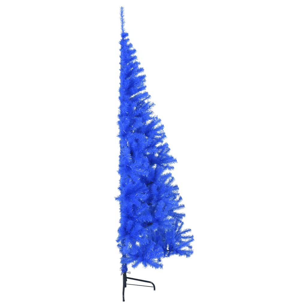 vidaXL Tekojoulukuusen puolikas jalustalla sininen 180 cm PVC
