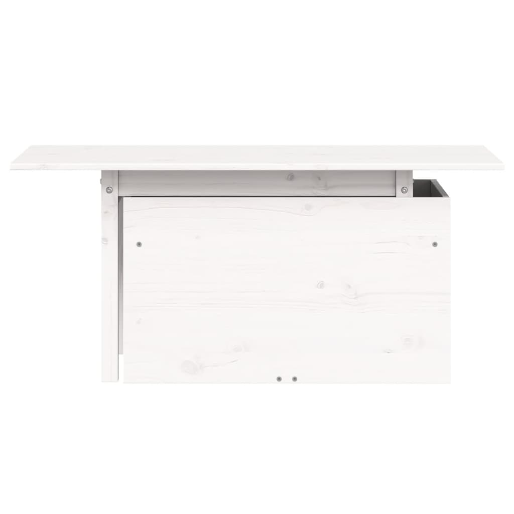 vidaXL Puutarhapöytä valkoinen 100x50x75 cm täysi mänty