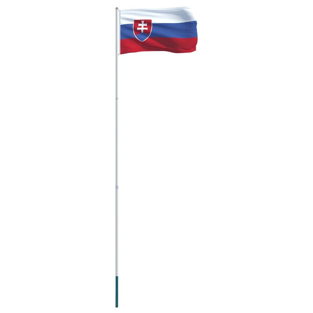 vidaXL Slovakian lippu ja tanko alumiini 4 m