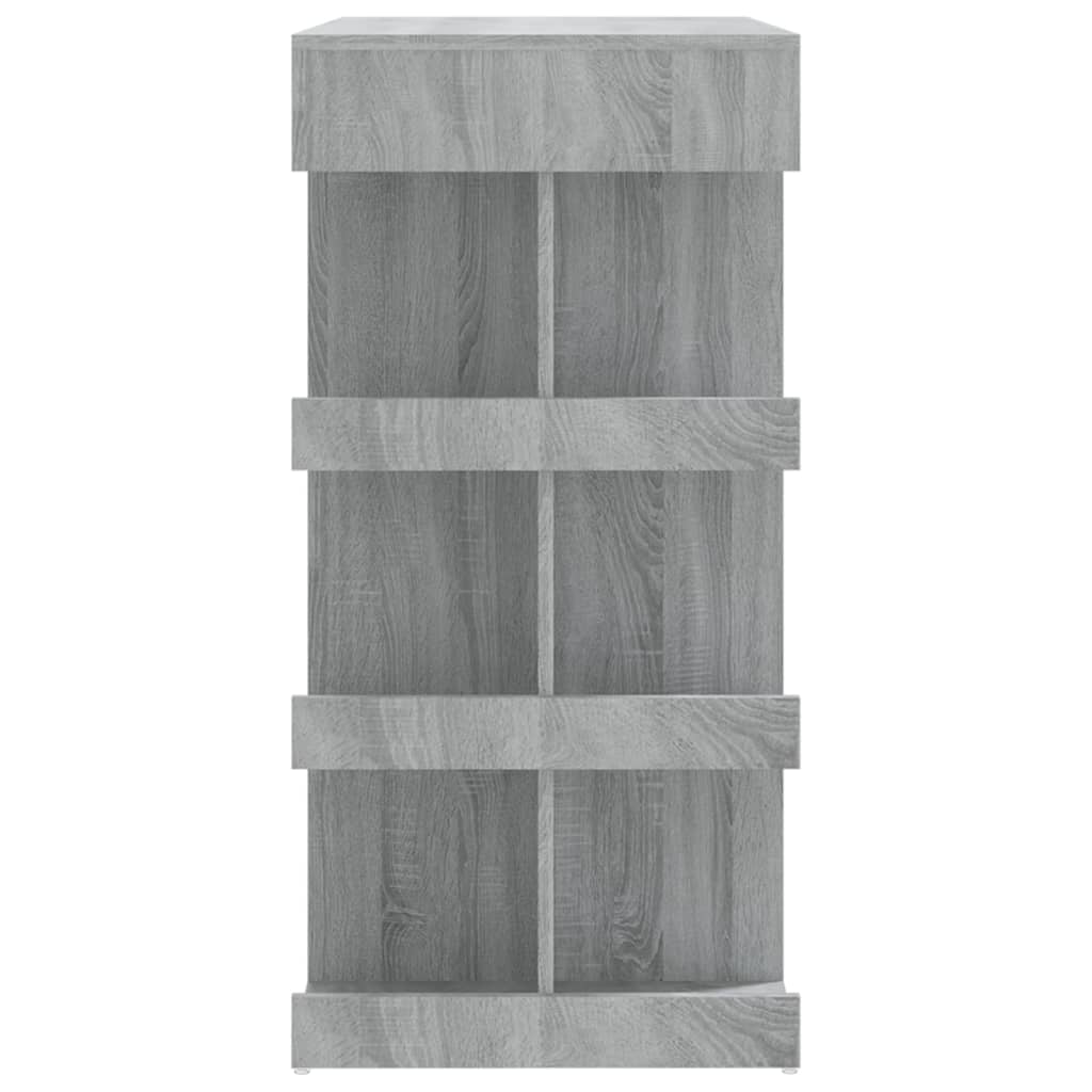 vidaXL Baaripöytä säilytystelineellä harmaa Sonoma 100x50x101,5 cm