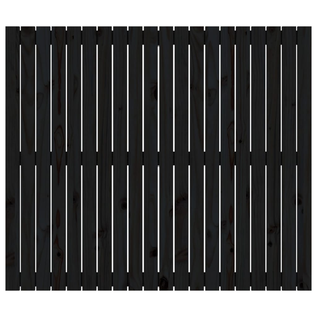 vidaXL Sängynpääty seinälle musta 127,5x3x110 cm täysi mänty