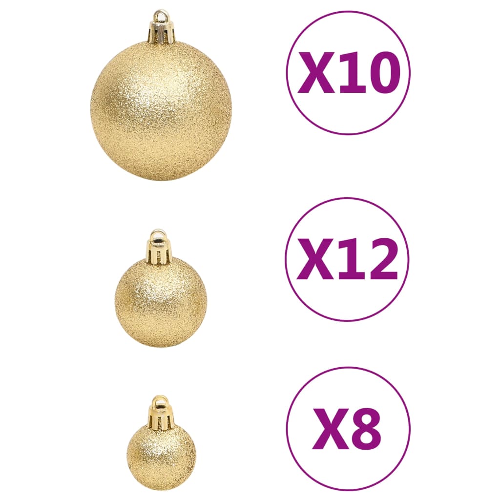 vidaXL 111-osainen Joulupallosarja kulta polystyreeni
