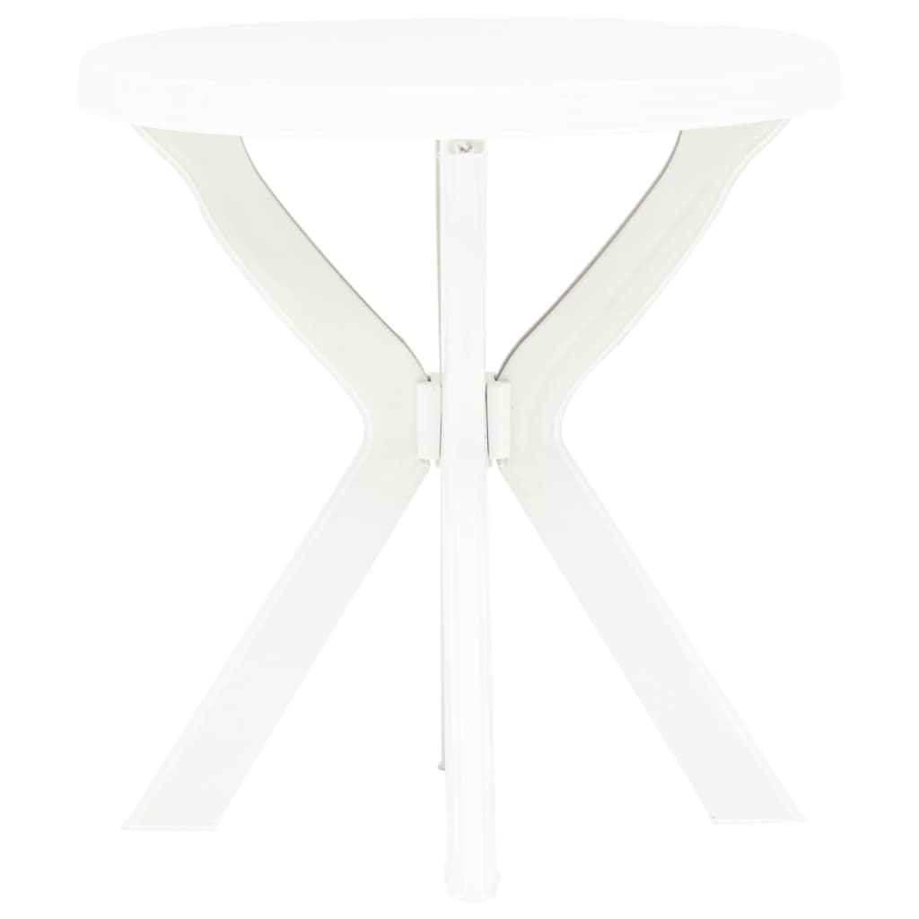 vidaXL Bistropöytä valkoinen Ø70 cm muovi