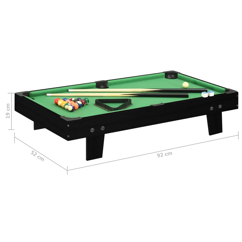 vidaXL 1-metrin minibiljardipöytä 92x52x19 cm musta ja vihreä