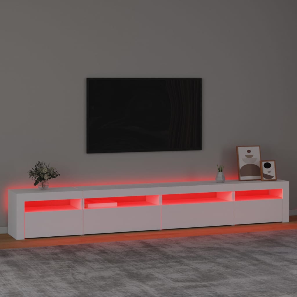 vidaXL TV-taso LED-valoilla valkoinen 270x35x40 cm