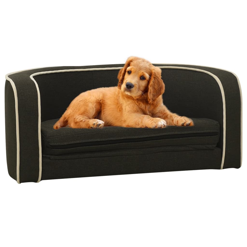 vidaXL Taitettava koiran sohva harmaa 76x71x30 cm pellava pestävä