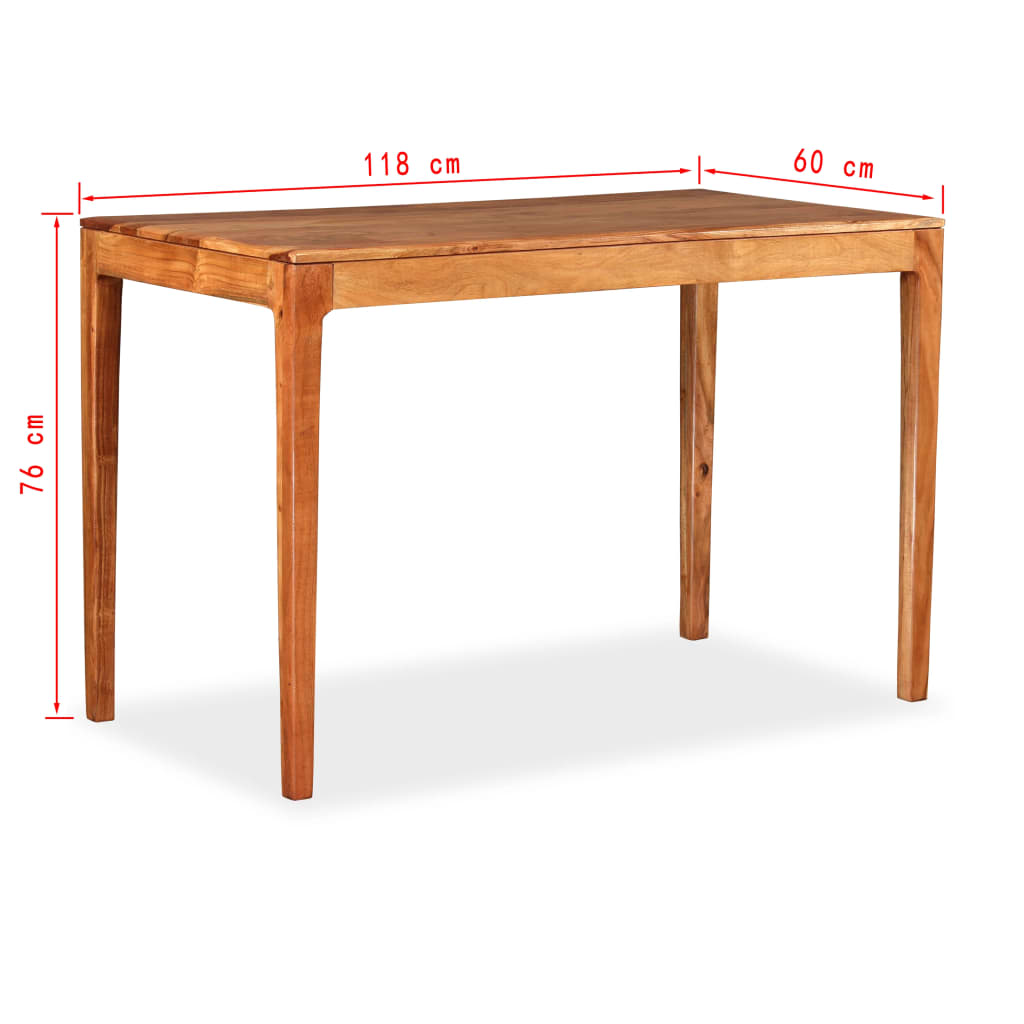 vidaXL Ruokapöytä puu 118x60x76 cm