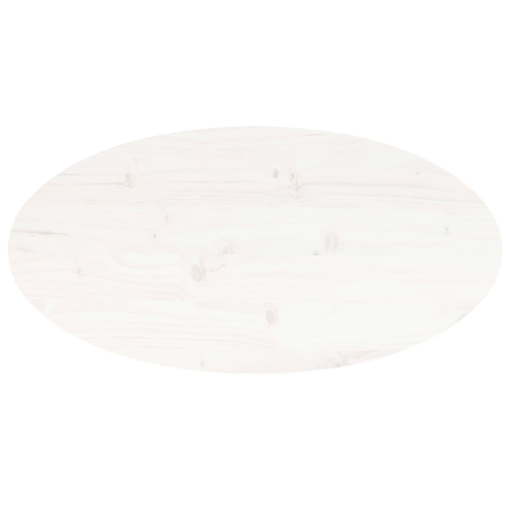 vidaXL Pöytälevy valkoinen 60x30x2,5 cm täysi mänty ovaali