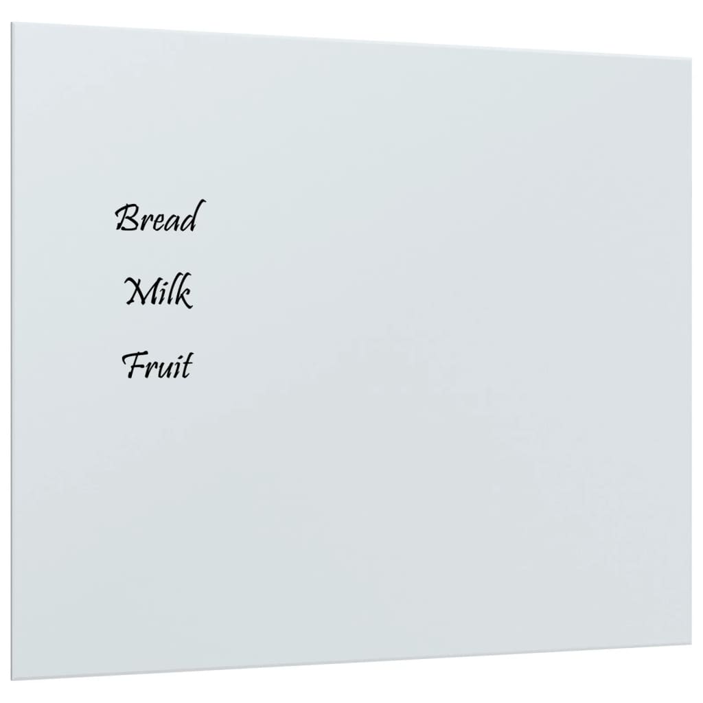 vidaXL Seinäkiinnitteinen magneettitaulu valkoinen 60x50 cm lasi
