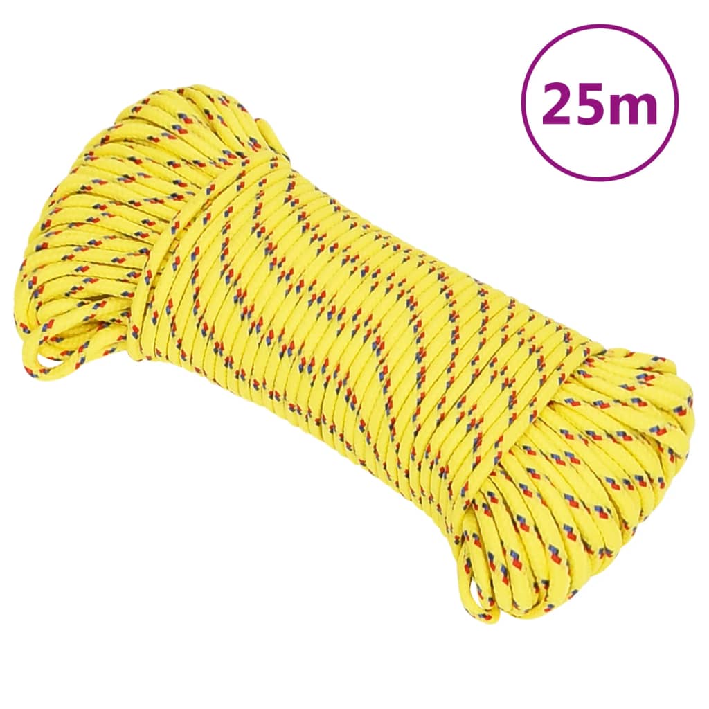 vidaXL Veneköysi keltainen 5 mm 25 m polypropeeni