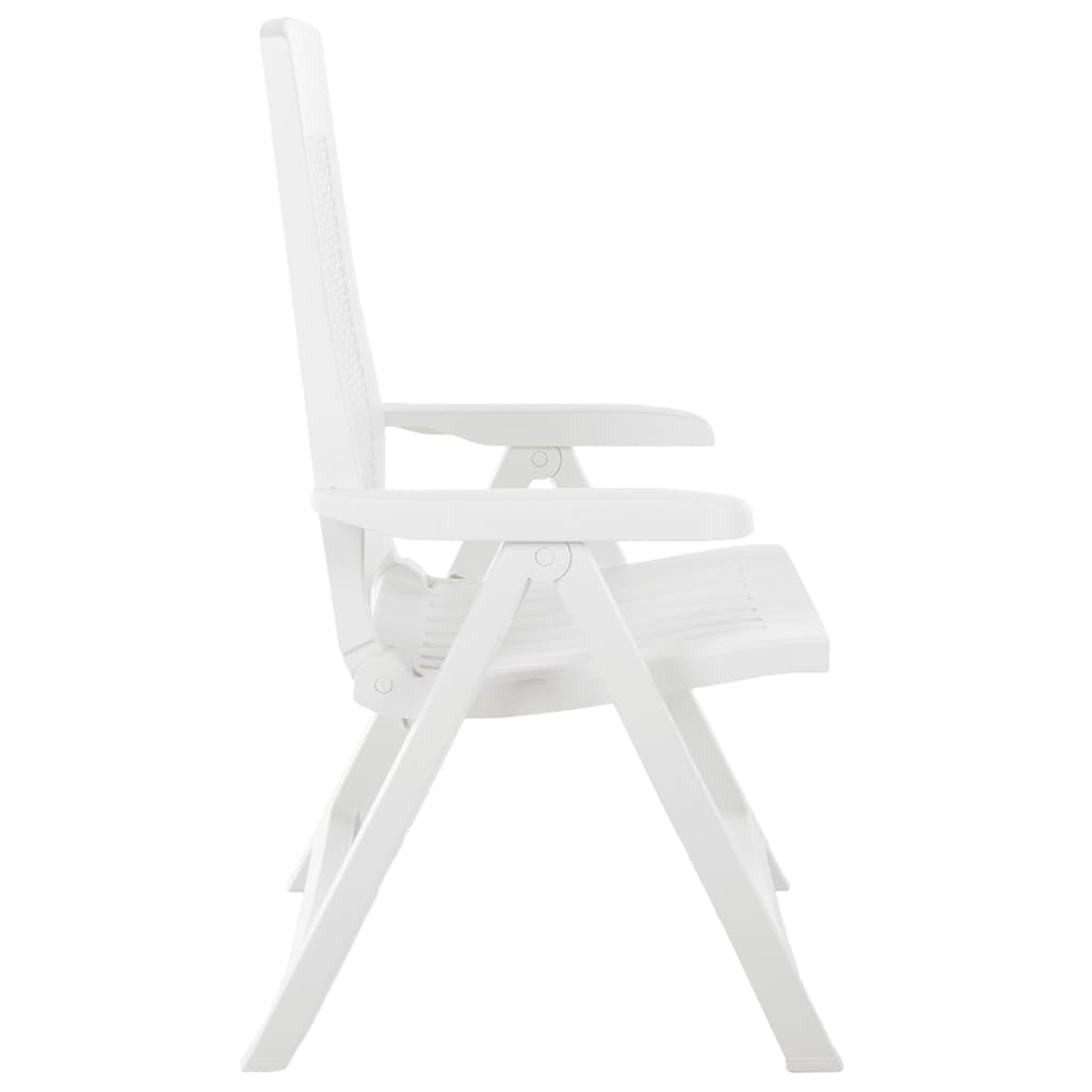 vidaXL Puutarhan nojatuolit 2 kpl muovi valkoinen