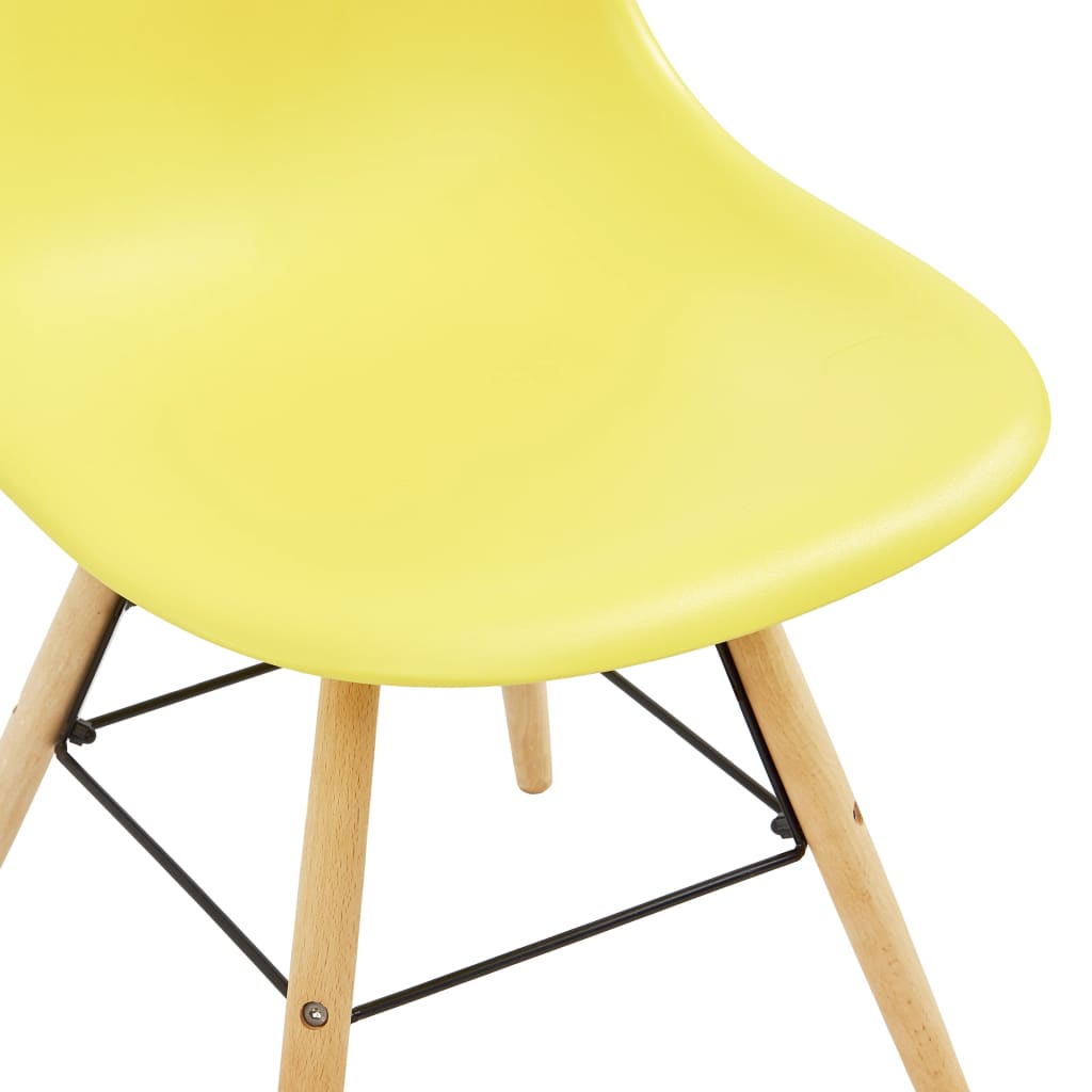 vidaXL Ruokapöydän tuolit 2 kpl keltainen muovi