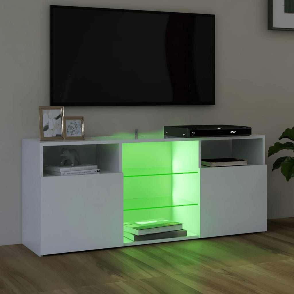 vidaXL TV-taso LED-valoilla valkoinen 120x30x50 cm