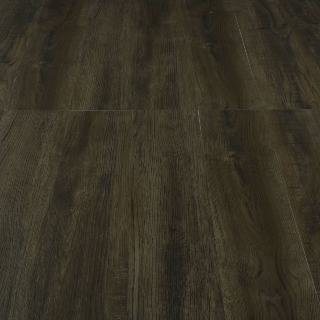 vidaXL Itsekiinnittyvä lattialankku 4,46 m² 3mm PVC tummanruskea