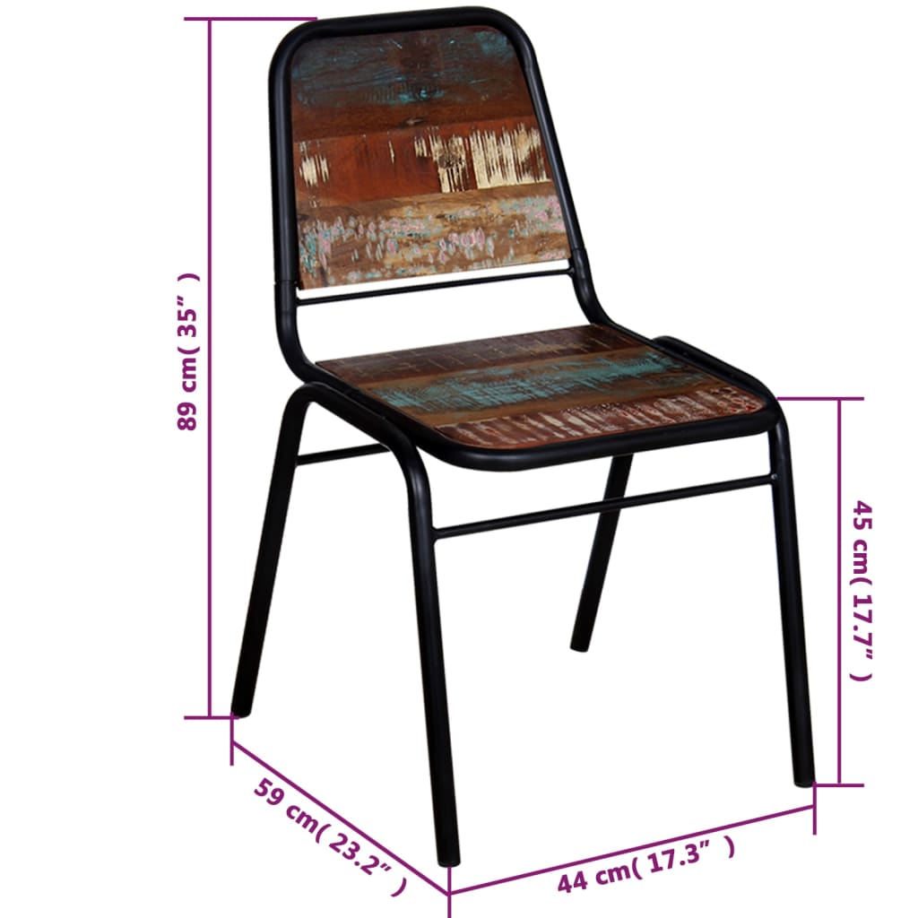 vidaXL Ruokapöydän tuolit 4 kpl kierrätetty täyspuu