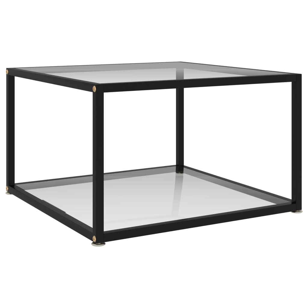 vidaXL Sohvapöytä läpinäkyvä 60x60x35 cm karkaistu lasi