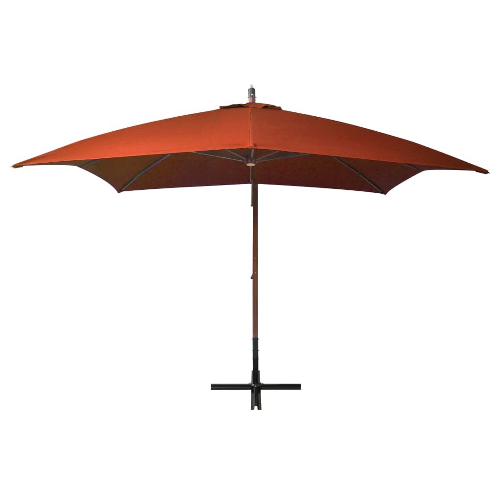 vidaXL Riippuva päivänvarjo tangolla terrakotta 3x3 m täysi kuusi