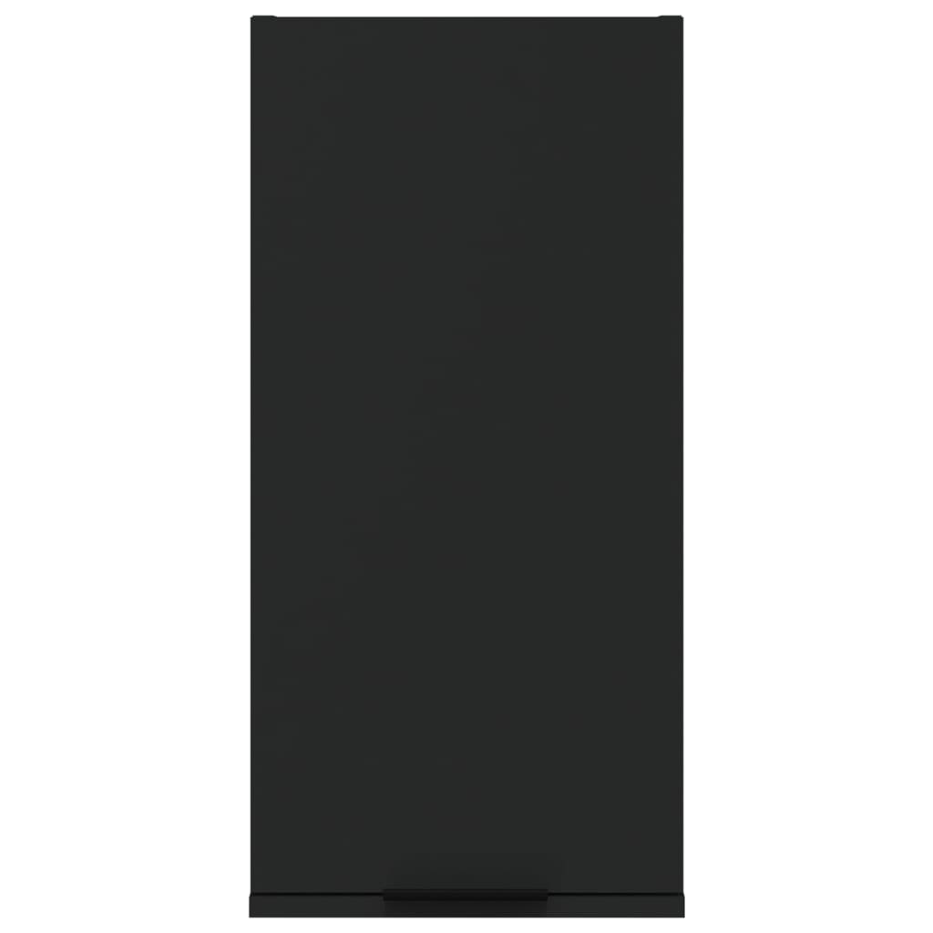 vidaXL Seinäkiinnitettävä kylpyhuoneen kaappi musta 32x20x67 cm
