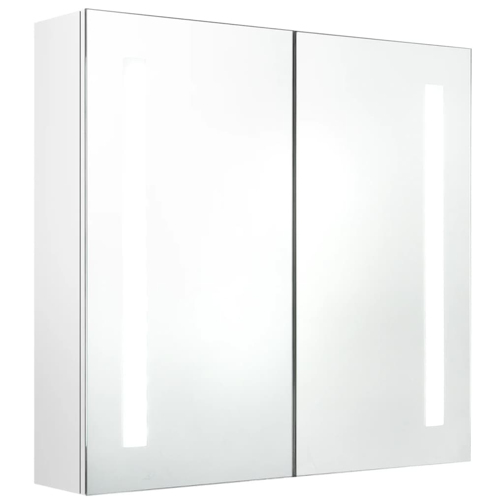 vidaXL LED kylpyhuoneen peilikaappi kiiltävä valkoinen 62x14x60 cm