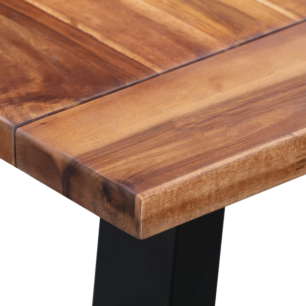 vidaXL Ruokapöytä 180x90x75 cm täysi akaasiapuu ja lasi