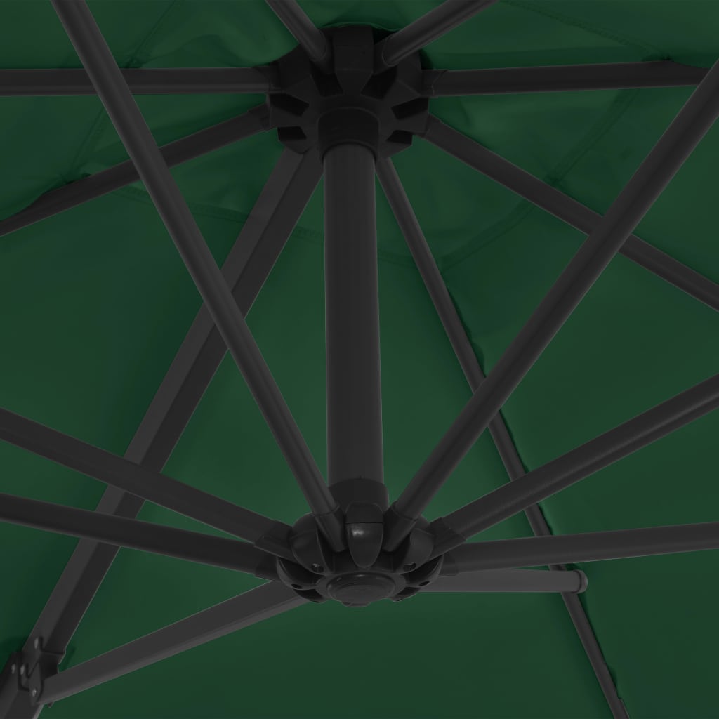 vidaXL Päivänvarjo kannettavalla pohjalla vihreä