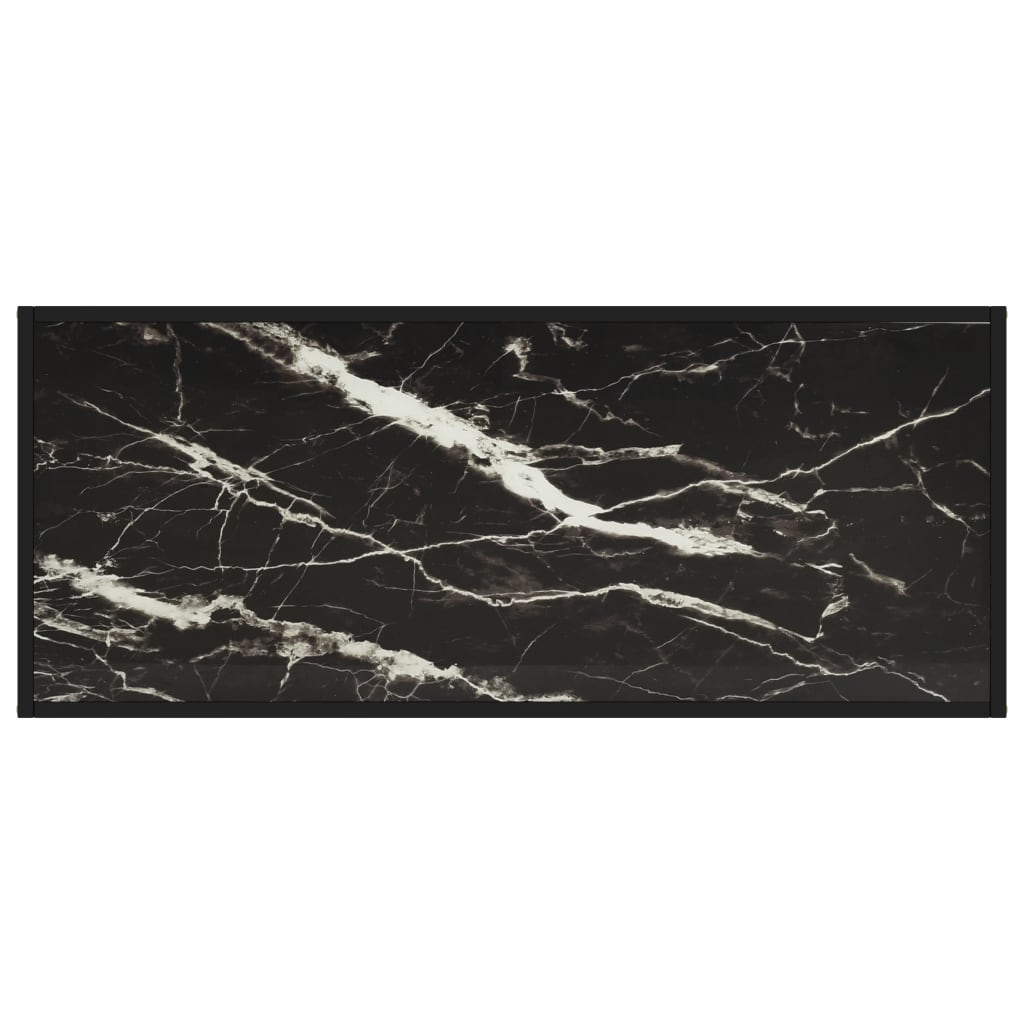 vidaXL Sohvapöytä musta mustalla marmorilasilla 120x50x35 cm