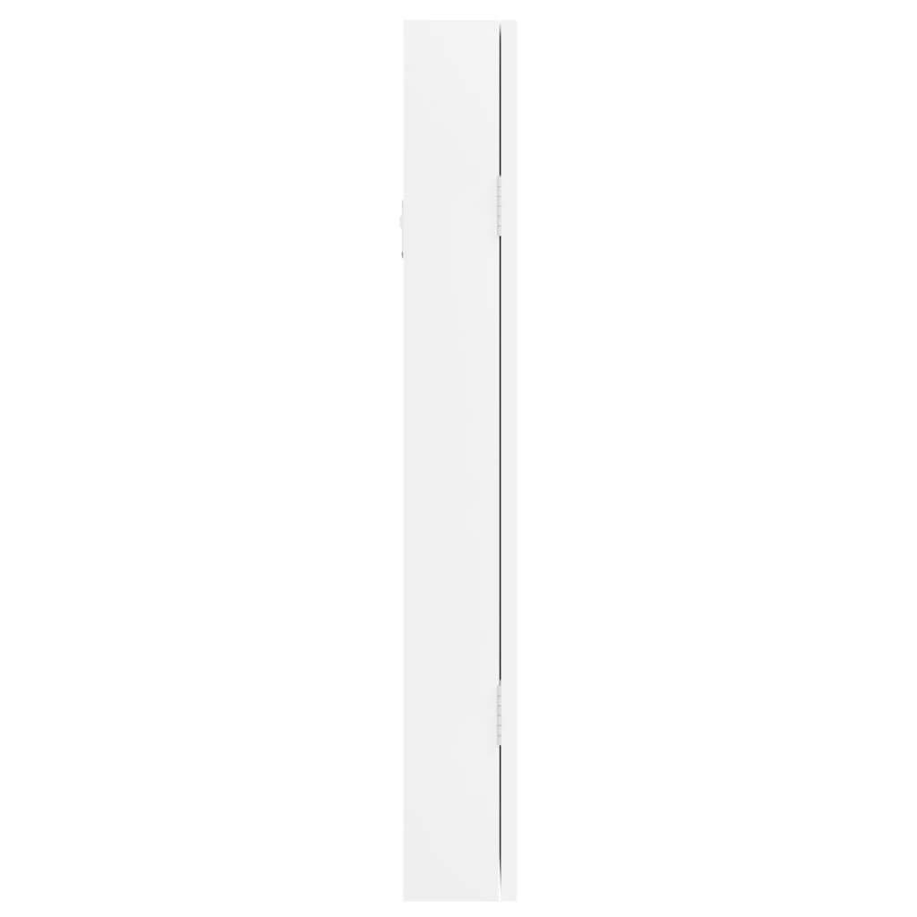 vidaXL Peilikorukaappi seinäkiinnitettävä valkoinen 30x8,5x67 cm
