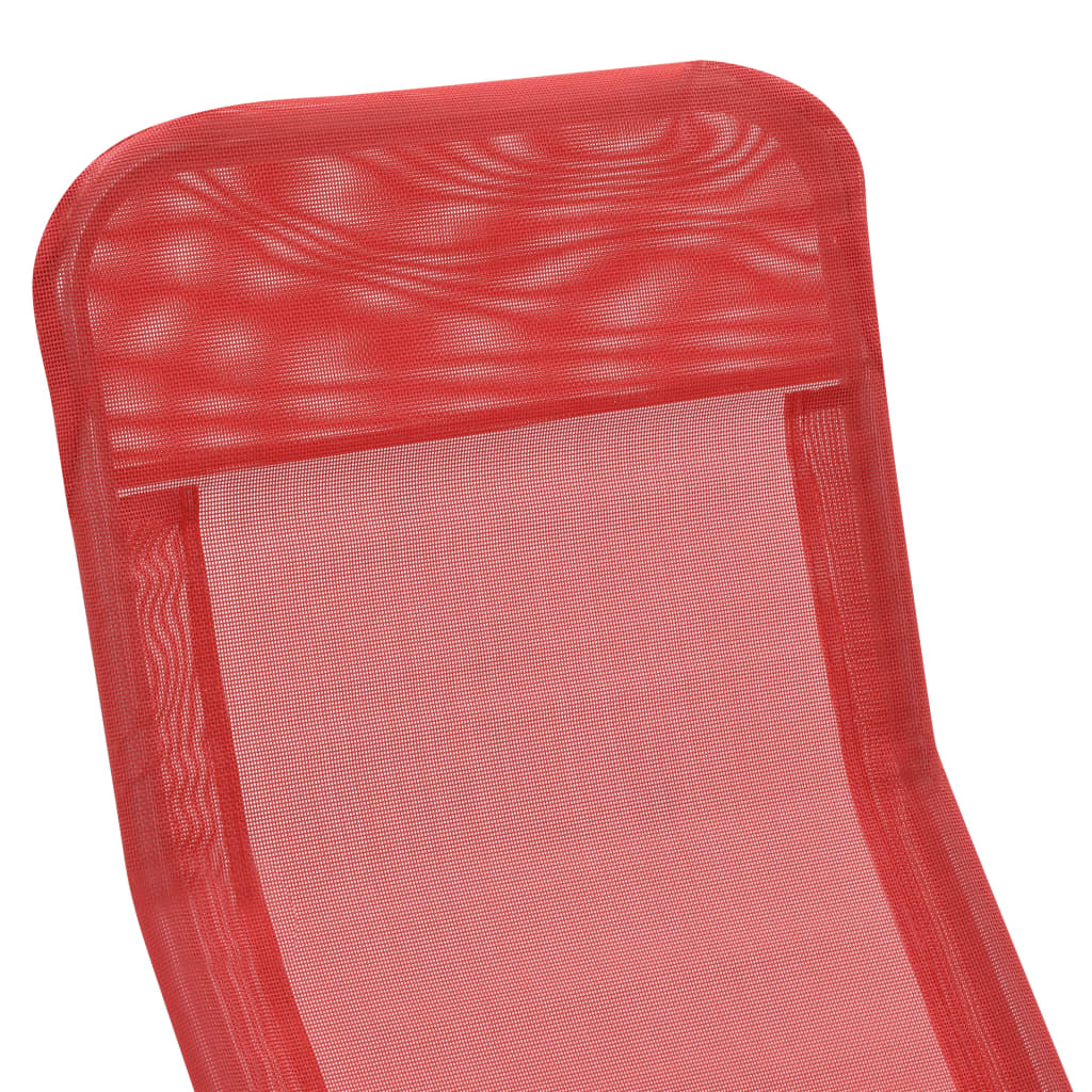 vidaXL Kokoontaitettavat aurinkotuolit 2 kpl textilene punainen